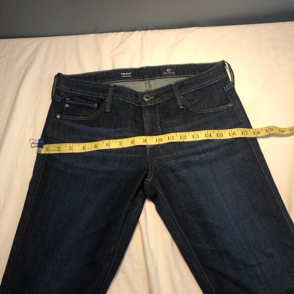 AG Adriano Goldschmied The Stilt Cigarette Leg dark jeans. Size 28R - Picture 2 of 6